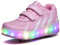Scarpe Ragazza da Ragazzo con Ruote, 2 in 1 per Bambini, con rotelle, per Skateboard, Sneakers, Rosa, 33 EU