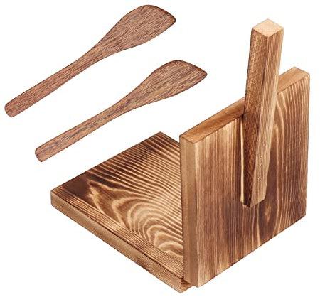 Holzteigpresse multifunktional - Tortilla, Maultaschen, Plätzchen - Rutschfester Griff