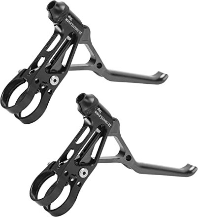 OUKENS 2-teiliger Ultraleichter Hohler Bremsgriff, CNC-einfache Einstellung, Leichter Rennrad-Bremshebel aus Aluminiumlegierung, Fahrradbremshebel Für 22,2-mm-Lenker(Schwarz)
