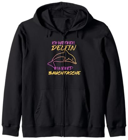 Delfin in meiner Bauchtasche Party Outfit Sommer Mallorca Kapuzenjacke
