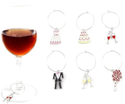 LUNCHS Hochzeits Look Glasmarkierer, Metall Material Wiederverwendbar Glas Markierung Trinkgläser, Geeignet for Hochzeitsschmuck Glasmarker