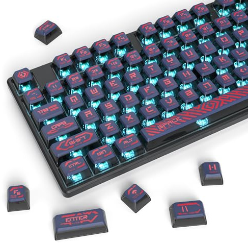 Fogruaden Pudding-tangentkåpa, 60 %, 120 färgsublimeringsknappar, ASA-profil, anpassade tangentkåpor för Cherry Gateron MX-switchar, mekaniskt tangentbord (RedPudding)