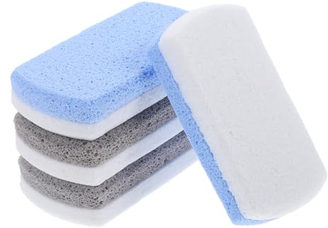 KOMBIUDA 4 Stück Hornhautfeilen mit Ergonomischem Pu Griff zur Effektiven Entfernung von Toter Haut bei Pediküre für Zuhause und Salon
