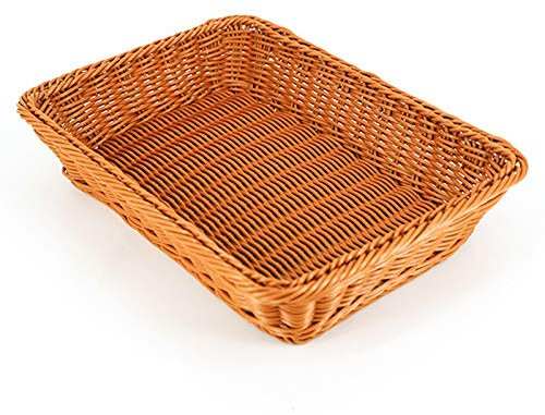 HAOHIZE Paniers à Pain en Osier pour Servir, Panier de Pique-Nique Aliments Fruits Légumes Panier de Service Bols de Rangement en Osier Plateau de Service rectangulaire Corbeille