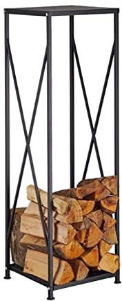 MYVVKIA Kaminholzregal, 1,1 m hohes Kaminholzregal, Holzstapel-Organizer mit Füßen, rostbeständiger Holzregalständer für den Wohnzimmer-Holzofen, einfach zu montieren