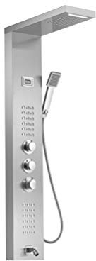 DRFGNF Robinet de Douche Mural Panneau de Douche thermostatique Colonne de Douche en Acier Inoxydable Affichage numérique de la température Jets Système de Douche de Massage corporel, A