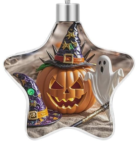 Weihnachtsschmuck 2024 Weihnachtsbaum Stern Anhänger Halloween Hexenhut Lustige Weihnachtsanhänger Hängende Weihnachtsbaum Dekoration für Zuhause Neujahr Party Supplies Geschenke
