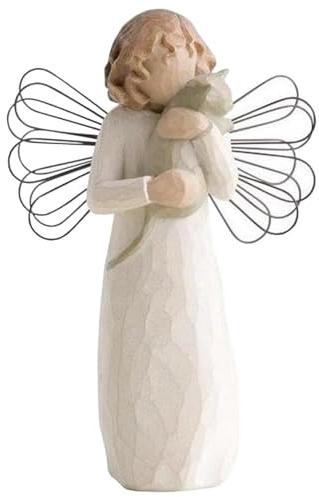 JABALUX Angelo Ornamento, Willow Angelo Dell'Amicizia E Angelo Di Consolazione, Figura Stampata Dipinta A Mano In Resina, Bianco, 5x5x15 cm, Classico, Religioso