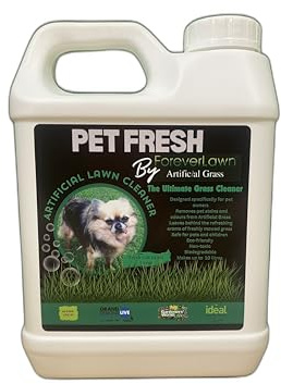 Petfresh Artificial Grass Cleaner - Pet Safe Lawn Deodoriser, Disinfectant & Cleaner, Odour Remover, 1L Concentrate - Freshly Cut Grass Fragrance
