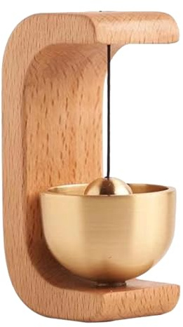 Generisch Türgong Türklingel Aus Holz | Vielseitige Magnetische Glocke Türglocke Windspiel, Goldene Dekorative Shopkeepers Glocke Für Türöffnung, Rustikale Türklingel Für Den Innenbereich