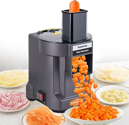 Sunseota Coupe Légumes en Cubes Électrique Trancheuse de Légumes Fruits Professionnel avec 3 Lames en Acier INOX pour Pomme de Terre Carotte Oignon 100W 220V