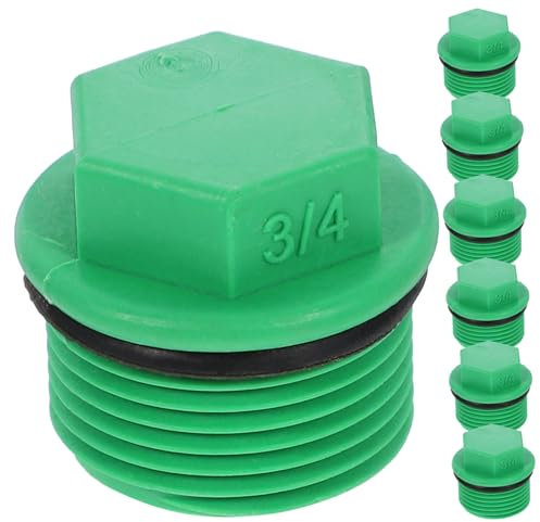 TOYANDONA Lot de 10 Bouchons de Tuyau Fileté 3/4 en Plastique Vert pour Raccordement Jardin, Bouchon D'extrémité Remplaçable de Tuyau D'arrosage Extérieur, Protection Saleté et Gel