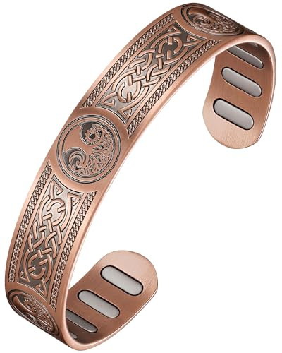 Jecanori 99,99% reines Kupfer, magnetisches Armband für Damen, effektiv, ultrastark, mit Geschenkbox und Entfernungswerkzeug, 25.50 cm