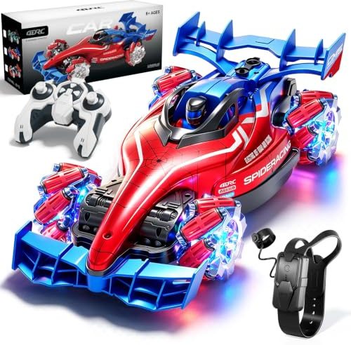 4DRC Spider RC Cars, Drift Hand Control Remote Control Cars with Light & Music, Fast 360°Rotation Stunt Car Toys Birthday Gifts for Kids Age 6 7 8 9 10 11 12 Years Old