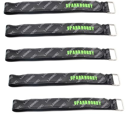 SPARKHOBBY 5pcs Iron Buckle Leather Cable Tie Wear-Resistant Battery Strap Suitable for 4S/6S Lipo Battery RC FPV (5pcs 20X350mm)