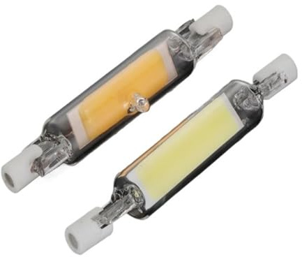 wenwendianzi Lampadina LED R7S dimmerabile da 118 mm, Tubo COB, proiettore da 78 mm, 220 V, 20 W, 25 W, 40 W, 50 W, luci da Giardino, Sostituzione for lampadine alogene(Cold White_20W 78MM)