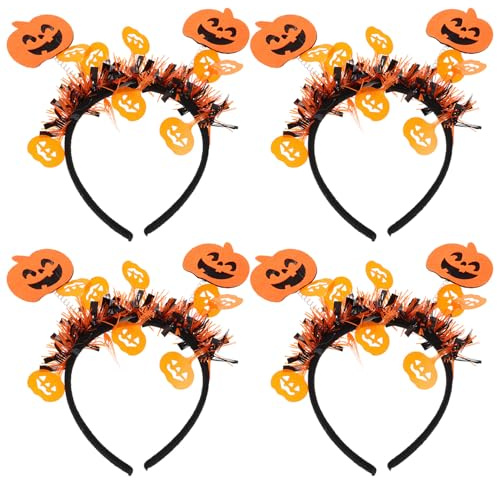 Hemobllo 4pezzi Fascette per Capelli Forma di Zucca Halloween Accessori per Capelli da Festa Tema di Zucca per Feste in Costume