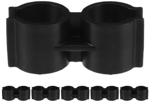 GRADENEVE Clip Doble para Escoba y Recogedor 6 Piezas, Abrazadera de Plástico para Tubo de 25mm, Conector de Mango de Escoba, Accesorio para Fijar y Unir Utensilios de Limpieza, Uso