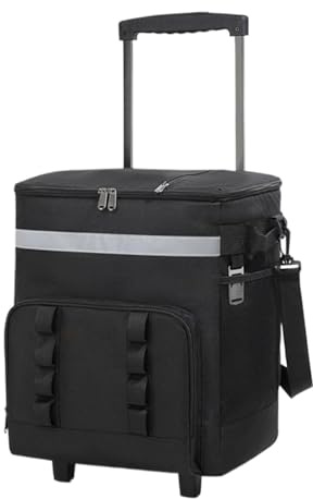 Glaciere A Ruote – Tessuto Oxford EVA 33x28x38 Cm | Cassetta Ghiaccio Con Ruote | Borsa Termica Trolley | Frigoriferi Portatili Per Uso Esterno Campeggio Picnic Viaggi Feste In Spiaggia E Uso Giornali