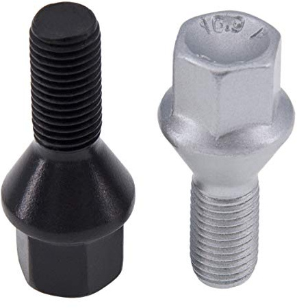 Levando 20 Stück Radschrauben M14x1,25 55mm Schaftlänge Kegel 60° SW17 – Radbolzen-Set passend für BMW-Modelle (Radschraube mit Kegelbund 60 Grad), Farbe Silber