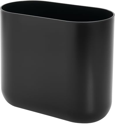 iDesign Cade Mülleimer für Bad oder Küche, kleiner Abfalleimer aus Kunststoff, schwarz, 26,8 cm x 14,0 cm x 24,8 cm