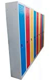 Fleda TRADING Metallschrank mit 3-Platz-Andocksystem, mit Multicolor-Farbtüren, 90x30x180h