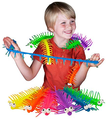 Stretchipede von Deluxebase. Mega Dehnbarer Hundertfüßer Käfer Stress Spielzeug. Tolle bunte matschige zappelnde Spielzeuge für Angst und Anti-Stress für Kinder