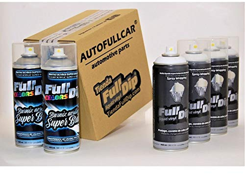 AutoFullCar FullDip Spray-Pack, Weiß, super glänzend, Vinylflüssigkeit