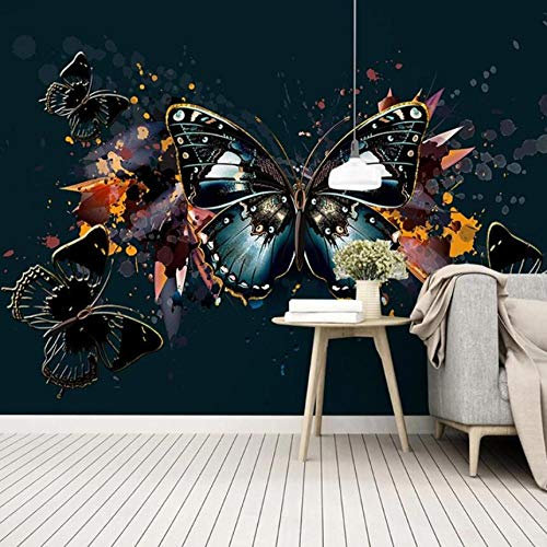 3D-Tapete, modern, einfach, HD, handbemalt, leicht, luxuriös, bunt, Schmetterling, Wandbild, Wohnzimmer, Retro, Hintergrund, Wandgemälde, 3 D-200 x 140 cm