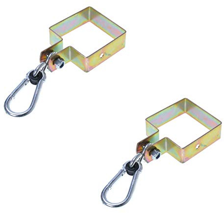 Aqbau Lot de 2 Colliers de balançoire pour Bois carré 90 x 90 mm Crochet de balançoire Mousqueton