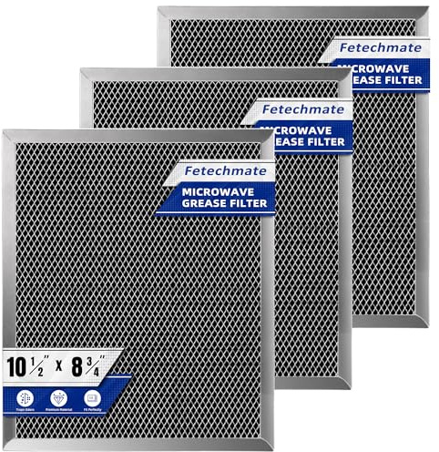 97007696 Charcoal Filter Replacement for Range Hood 41F Grease Filter 6105c 8-3/4 x 10-1/2 Aluminum Mesh Charcoal Carbon Filter Compatible with Most Brand Stove Vents -3 PACKS by Fetechmate