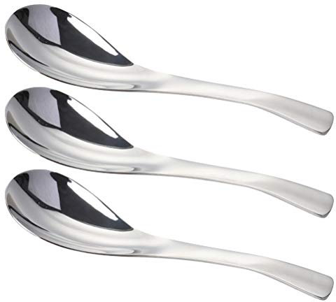 UPKOCH 3 pezzi in acciaio inox cucchiaio pasto cucchiaio di riso ispessimento cucchiaio stoviglie cibo cucchiaio da portata (piccola dimensione) stoviglie