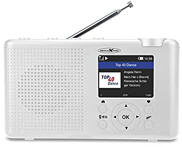 REFLEXION TRA23I/WH, radio Internet portatile con internet, radio DAB/DAB+ (16 Watt), display a colori, alimentazione a batteria, 99 stazioni di memoria, nero