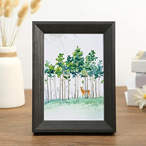 HNDXLHH Bilderrahmen Dunkelgrün Fotorahmen Klassisches Design Bilderrahmen Holz Bilderrahmen 10x15 Rahmen mit Plexiglas Objektrahmen für Tisch- und Wandmontage, Heimdekoration