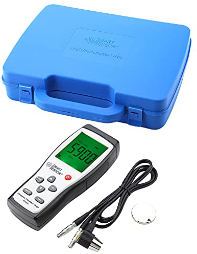 Spessimetro digitale, SMART SENSOR Spessimetro digitale ad ultrasuoni Misuratore di velocità del suono Tester di profondità del metallo AS840 Misura un buon conduttore ad ultrasuoni