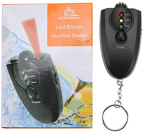 Portachiavi etilometro professionale di precisione con display LED, test rapido ’alcol nel respiro per uso personale e professionale, design compatto portatile