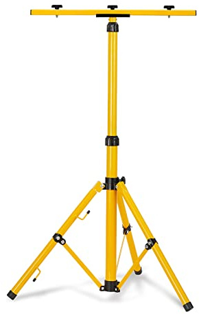UISEBRT Treppiede telescopico per faretto a LED, in acciaio, regolabile in altezza, 63,5 – 153,5 cm, giallo