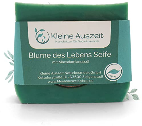 Kleine Auszeit Manufaktur, Naturseife Blume des Lebens, vegan, palmölfrei und plastikfrei 90 g