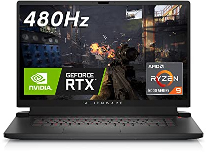 Alienware M17R5 Gaming Laptop - 17.3-inch FHD 480Hz Display, AMD Ryzen 9-6900HX, 32GB DDR5 RAM, 1TB SSD, NVIDIA GeForce RTX 3080 GDDR6, Windows 11 Home, 1 Year Support - Dark Side of the Moon, Black