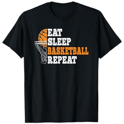 Eat Sleep Basketball Repeat Basketballspieler Herren Jungen T-Shirt