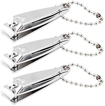 WAHKSR Coupe-ongles de 5 cm, Lime et Porte-clés, 3 Pièces, Argenté, Acier Allié, Classique