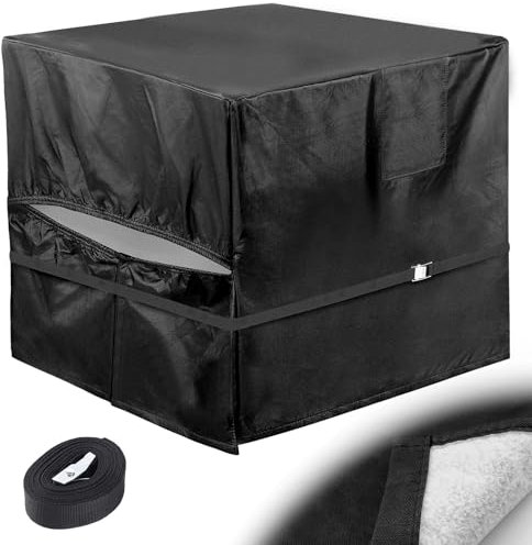 Thick Fleece Pool Heater Cover - 40 * 34 * 31in Heavy Duty Winter Rainproof 600D PVC Coated Oxford Pool Equipment Antifreeze Cover, Snowproof Pool Heat Pump Shade Thermal Insulation