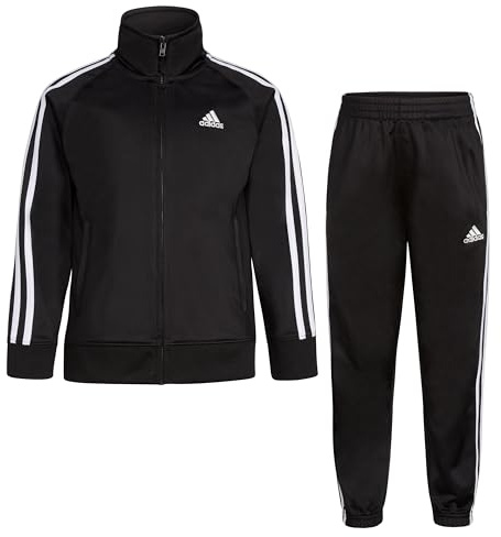 adidas Boys 2-Piece Tricot Jogger Set, Black, 2T