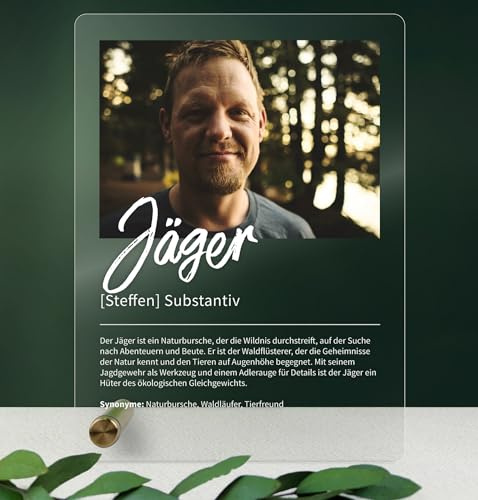 Jäger Geschenk personalisiert - Acryl Geschenk - Definition: Jäger - Jäger Geschenke, Jagd, Jäger Geschenk, Jäger Geschenke Für Männer, Jäger Geschenke Lustig, Geschenk für Jäger