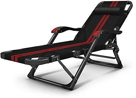 Outdoor-Klappstühle, robuster Zero-Stuhl mit Pollow-Liege-Chaiselounge – hergestellt aus einem Stahlrahmen für Terrasse, Wintergarten, Garten oder Liege