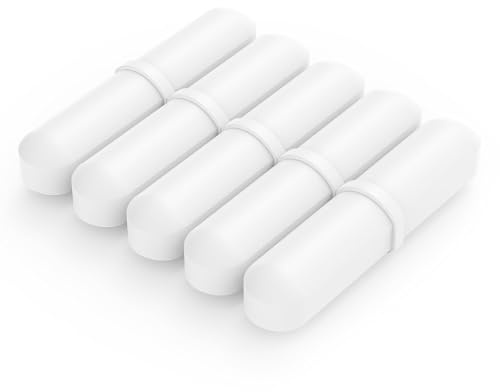 Labasics Magnetrührstäbchen Set - 5er-Pack 40 mm PTFE-beschichtete Rührstäbchen für Laborrührer, Weiße Magnetrührstäbchen