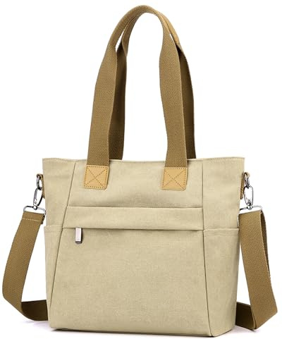 zhongningyifeng Bolso de lona para mujer, bolso pequeño con cremallera, bolso de hombro para viajes, compras, trabajo