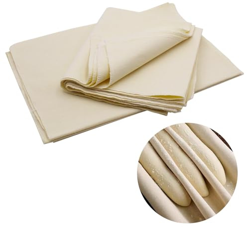 PWGHWG 6 Stück Bäckerleinen 75×45cm & 48×36cm, Leinentuch Brot Backen | Je 3 Stück pro Größe, Backleinen Teigtuch Gärfolie für Brotbackzubehör, Strudeltuch zur Teigzubereitung, Backtuch Leinen
