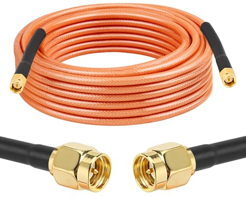 MOOKEERF Cavo coassiale SMA maschio a SMA maschio, 50 ohm, RG142, cavo coassiale per antenna a bassa perdita con connettore SMA per apparecchiature di rete 3G/4G/5G/LTE, GPS, radio RF a antenna (6 m)