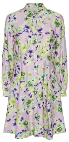 YAS Kaya LS Shirt Dress S. Noos, Lilla Pallido, 42